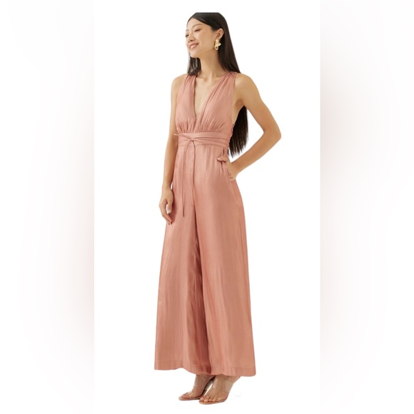 love bonito Pants - NWT Jennett Padded Iridescent Wide Leg Jumpsuit